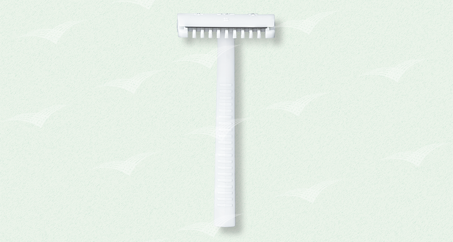 Rasierer_doppelschneidig_unsteril_Weiss