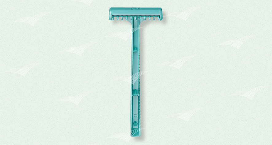 Rasierer_einschneidig_unsteril_Gruen